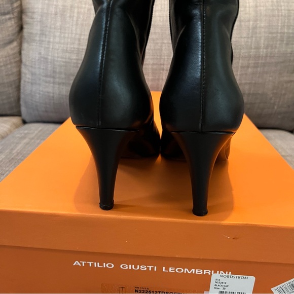 Attilio Giusti Leombruni Black Heeled Boots Size UK 39, US 8 - Picture 7 of 10